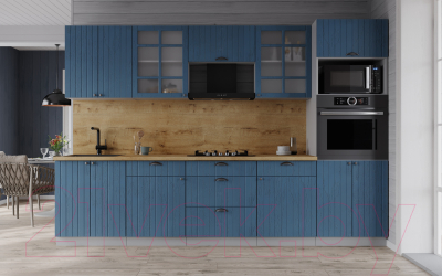 Кухонный гарнитур Интерлиния Берес 2.8В (дуб лазурный/дуб бунратти)