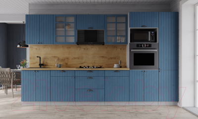 Кухонный гарнитур Интерлиния Берес 3.2В (дуб лазурный/дуб бунратти)