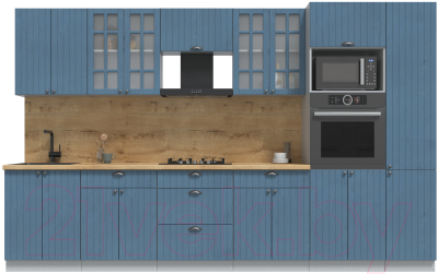 Готовая кухня Интерлиния Берес 3.4В - фото