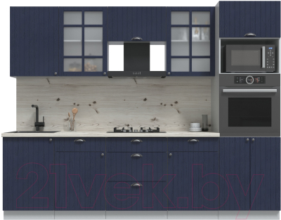 Кухонный гарнитур Интерлиния Берес 2.7В (дуб королевский/бискайская сосна) - фото