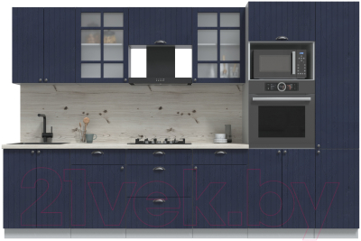 Кухонный гарнитур Интерлиния Берес 3.2В (дуб королевский/бискайская сосна) - фото