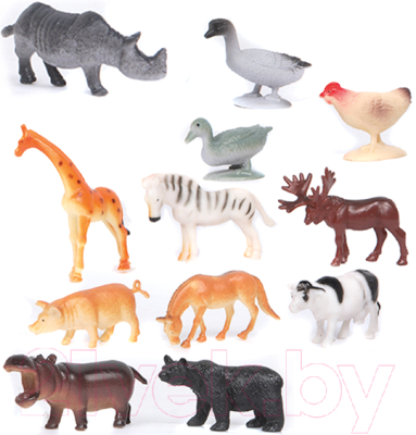 Набор фигурок игровых Играем вместе Дикие и домашние животные / P9606/12A - фото