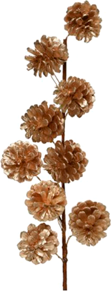 Ветка новогодняя GreenTerra Ветка с шишками / 680913 - фото