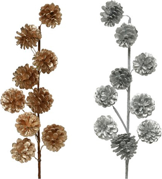 Ветка новогодняя GreenTerra Ветка с шишками / 680913