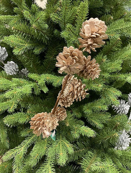 Ветка новогодняя GreenTerra Ветка с шишками / 680913