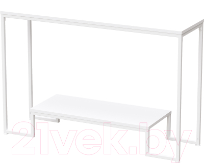 Консольный столик Millwood Пекин 4 Лофт Л 120x35x80 (белый/металл белый) - фото