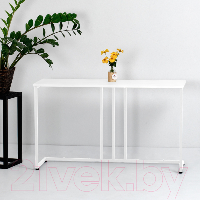 Консольный столик Millwood Лиссабон 1 Лофт Л 120x40x70.2 (белый/металл белый)