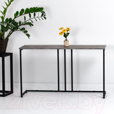 Консольный столик Millwood Лиссабон 1 Лофт Л 120x40x70.2 (сосна пассадена/металл черный)