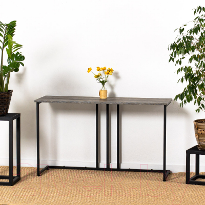 Консольный столик Millwood Лиссабон 1 Лофт Л 120x40x70.2 (сосна пассадена/металл черный)