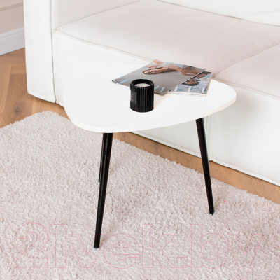 Журнальный столик Millwood Лофт СТ-9 (белый металл/пластик черный)