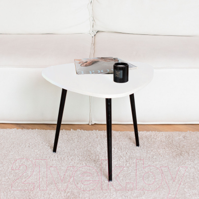 Журнальный столик Millwood Лофт СТ-9 (белый металл/пластик черный)