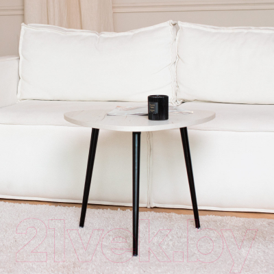 Журнальный столик Millwood Лофт СТ-9 (дуб белый Craft металл/пластик черный)