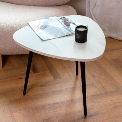 Журнальный столик Millwood Лофт СТ-9 (дуб белый Craft металл/пластик черный)