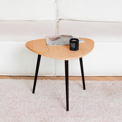 Журнальный столик Millwood Лофт СТ-9 (дуб золотой Craft металл/пластик черный)