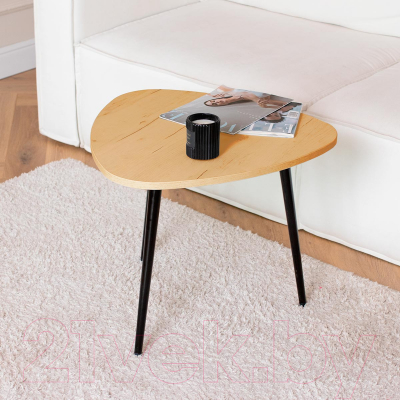 Журнальный столик Millwood Лофт СТ-9 (дуб золотой Craft металл/пластик черный)