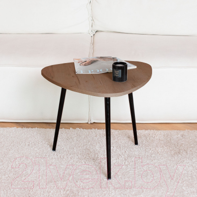 Журнальный столик Millwood Лофт СТ-9 (дуб табачный Craft металл/пластик черный)