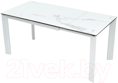Обеденный стол M-City Corner 120 Matte / 614М04879 (белый мрамор матовый керамика/белый)