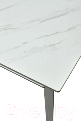 Обеденный стол M-City Cremona 180 KL-99 / DECDF501TKL99BLK180 (белый мрамор матовый/черный)