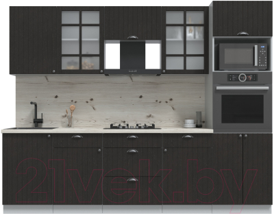 Кухонный гарнитур Интерлиния Берес 2.7В (дуб английский/бискайская сосна) - фото