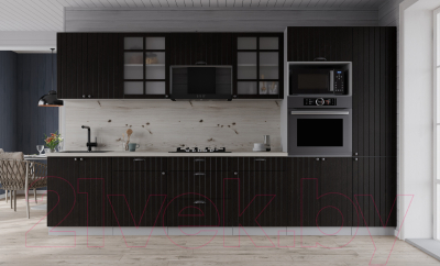 Кухонный гарнитур Интерлиния Берес 3.2В (дуб английский/бискайская сосна)