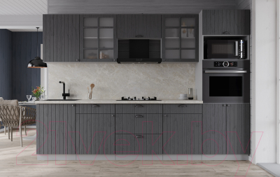 Кухонный гарнитур Интерлиния Берес 2.7В (дуб серый/опал светлый)