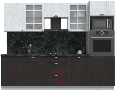 Кухонный гарнитур Интерлиния Берес 2.7В (дуб английский/дуб полярный/кастилло темный) - фото