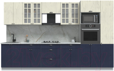 Готовая кухня Интерлиния Берес 3.4В - фото