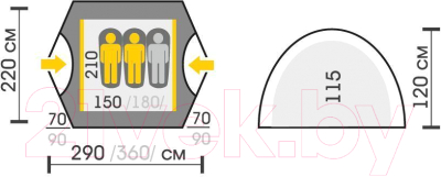 Палатка Talberg Boyard 3 Pro (красный)