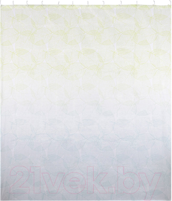 Шторка-занавеска для ванны Рыжий кот Листья / 104966 - фото