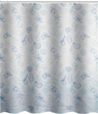 Шторка-занавеска для ванны Рыжий кот Ракушки / 104968