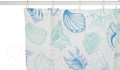 Шторка-занавеска для ванны Рыжий кот Ракушки / 104968