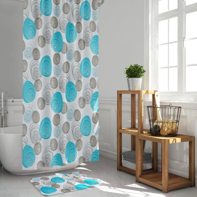 Шторка-занавеска для ванны Рыжий кот Шарики / 104970