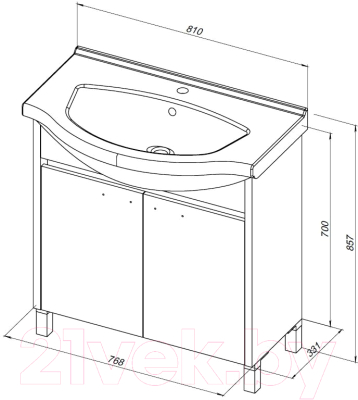 Тумба под умывальник Aquanet Донна 80 / 294391