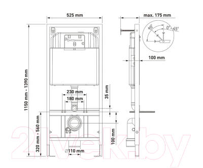 Унитаз подвесной с инсталляцией Berges Novum 042455
