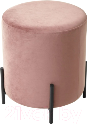 Пуф M-City Феликс круглый / 461MC04211 (розовый 15 велюр/черный) - фото