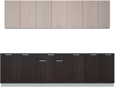 Готовая кухня Интерлиния Мила Лайт 2.7 без столешницы - фото