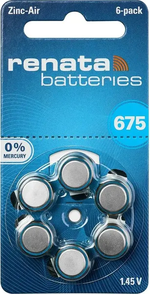 Комплект батареек Renata 675 PR44 - фото