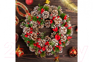 Венок Elan Gallery Заснеженные шишки / 450087
