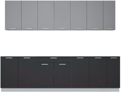 Готовая кухня Интерлиния Мила Лайт 2.7 без столешницы - фото