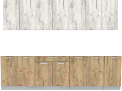 Готовая кухня Интерлиния Мила Лайт 2.8 без столешницы - фото