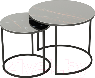 Комплект журнальных столиков Калифорния мебель Стелла (сахара нуар) - фото