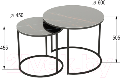 Комплект журнальных столиков Калифорния мебель Стелла (сахара нуар)