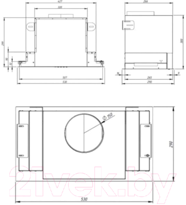 Вытяжка скрытая Akpo Neva Glass Eco 60 WK-4 