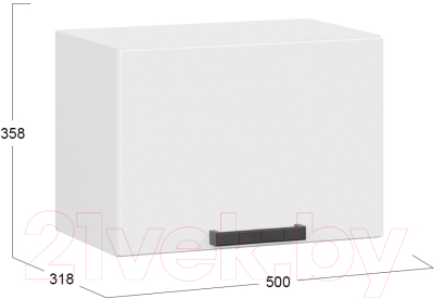 Шкаф навесной для кухни ТриЯ Детройт 1В5Г исп. 2 (белый/белый глянец)