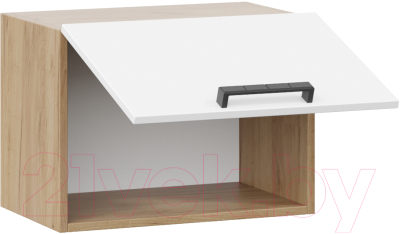 Шкаф навесной для кухни ТриЯ Детройт 1В5Г исп. 2 (дуб крафт золотой/белый глянец)