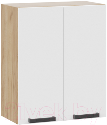 Шкаф навесной для кухни ТриЯ Детройт 1В6 исп. 2 (дуб крафт золотой/белый глянец) - фото