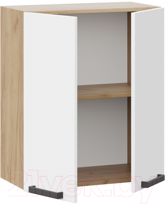 Шкаф навесной для кухни ТриЯ Детройт 1В6 исп. 2 (дуб крафт золотой/белый глянец)