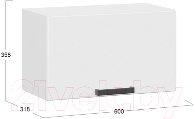 Шкаф навесной для кухни ТриЯ Детройт 1В6Г исп. 2 (белый/белый глянец)