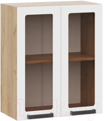 Шкаф навесной для кухни ТриЯ Детройт 1В6С исп. 2 (дуб крафт золотой/белый глянец) - фото