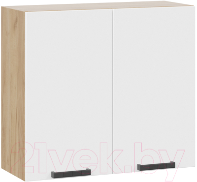Шкаф навесной для кухни ТриЯ Детройт 1В8 исп. 2 (дуб крафт золотой/белый глянец) - фото